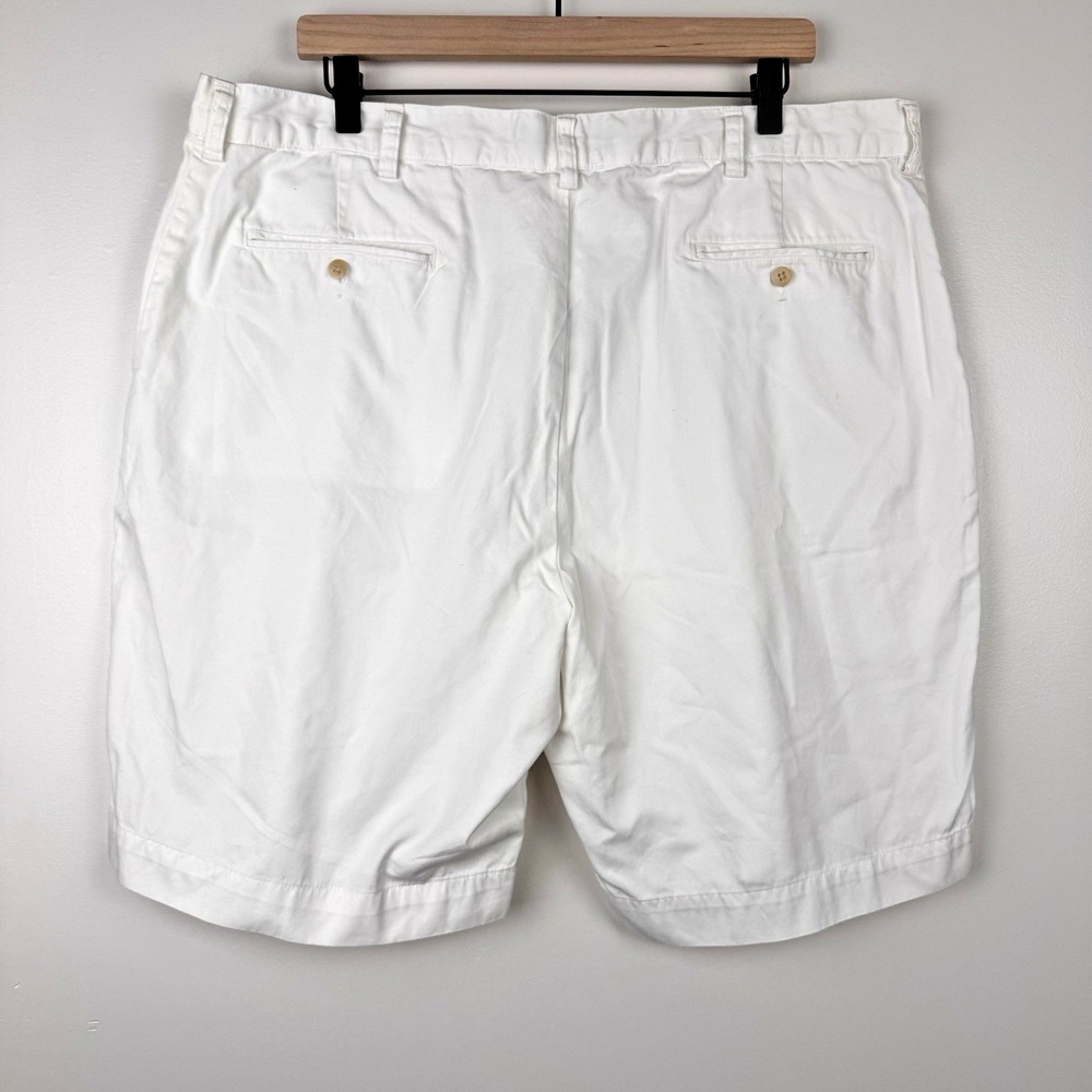 Polo Ralph Lauren Shorts Mens 40 White Flat Front Chino Pony Logo Print Relaxed - Picture 3 of 5